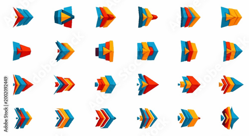 Free Download Collection of geometric arrow icons. - GFXLoad