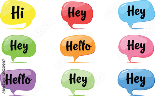 A cute hand drawn vector illustration set of colorful seahorses and sea horses in various swimming poses with bubbles for marine underwater nursery and nature designs.