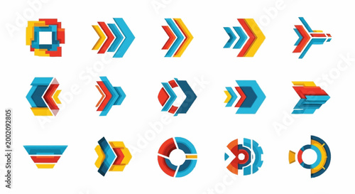 Collection of geometric shapes and arrows.