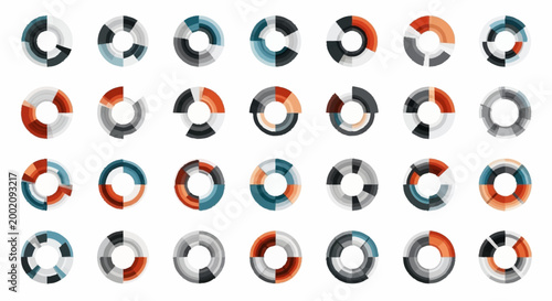 Colorful Pie Chart Slices Arranged Neatly.