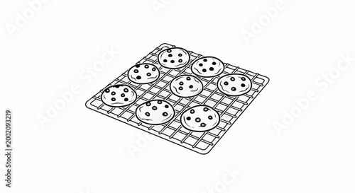 Freshly baked cookies cooling on a wire rack