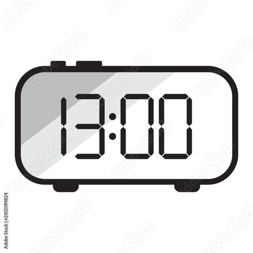 Bild auf Leinwand Digital alarm clock icon showing 1300 time vector