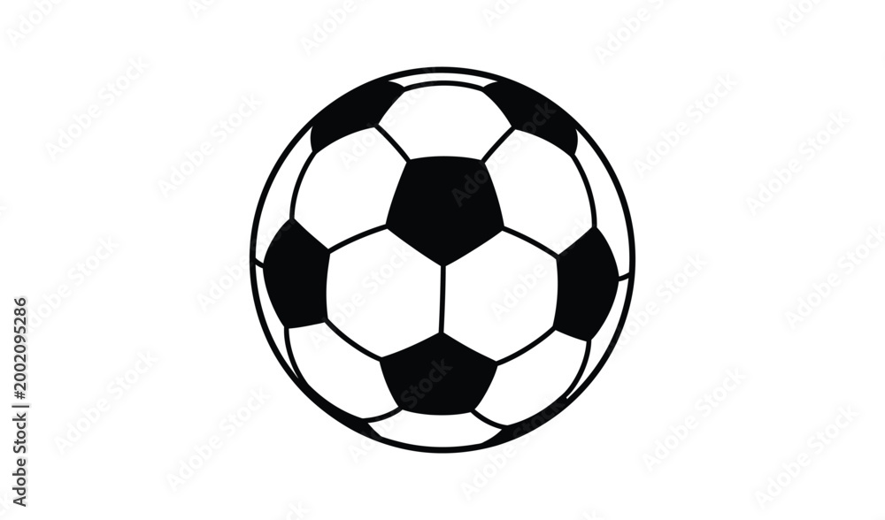Fototapeta premium Black and white soccer ball on isolated for sports design