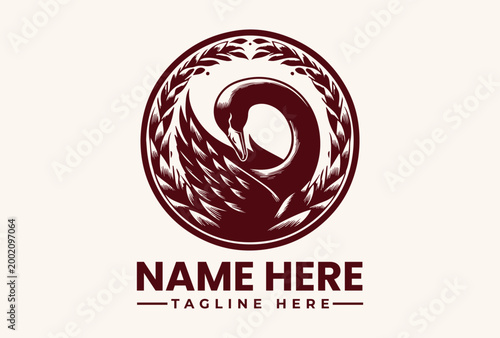 a logo design with a bird.