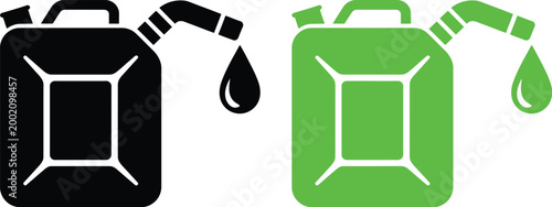 Contrast between traditional and eco-friendly fuel containers depicted with dripping liquids