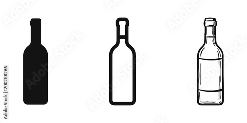 Glass Bottle Beverage and Wine Icons