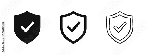 Security Shield with Checkmark Protection Icons