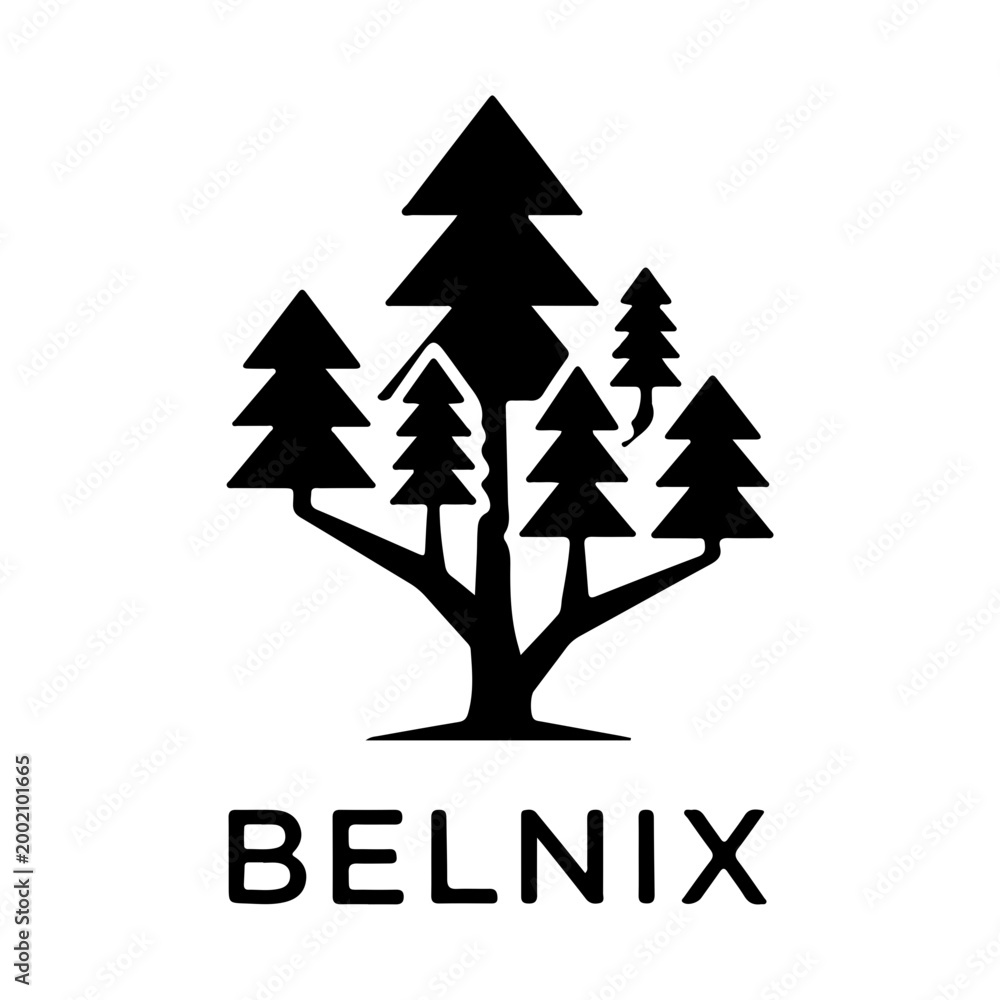 Obraz premium Minimalist Forest Trees Modern Vector Logo Design