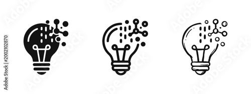 Innovation Lightbulb Molecule Icon Set for Science and Technology