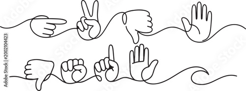  Mega emoji style comic hands with doodle gesture symbols vector poses art