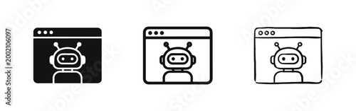 AI Chatbot in Web Browser Window Interface Icon