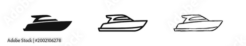 Luxury Speedboat and Motor Yacht Transportation Icon