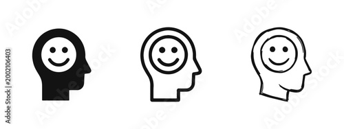 Positive Thinking and Mental Health Happiness Icon