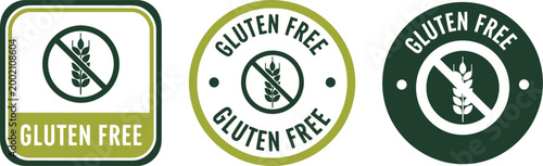 Gluten Free Labels Set – Allergy Friendly Icons for Food Packaging and Product Branding