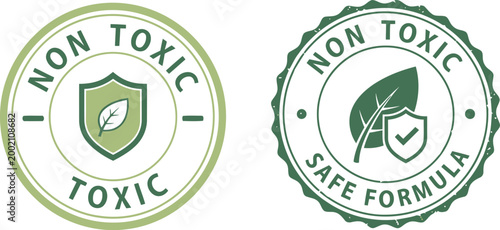 Non Toxic Safe Formula Badge Icons for Eco Friendly Organic Product Labels and Packaging