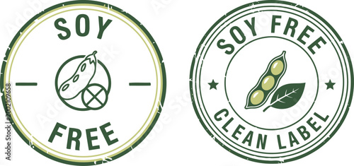 Soy Free Clean Label Badges Set – Allergen Free Food Icons for Packaging and Product Labels