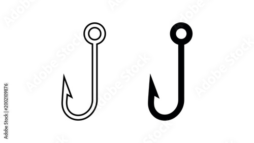 Fishing Hook Silhouette Fish Tackle Icon