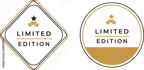 Limited Edition Badge Set – Modern Gold and Black Premium Label Design for Exclusive Products and Promotions