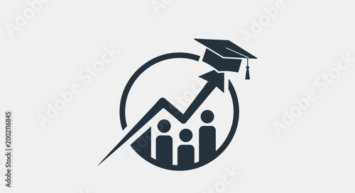 Foto Graduation Cap Education Growth Icon.