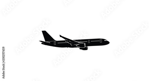 Airplane silhouette against a white background silhouette