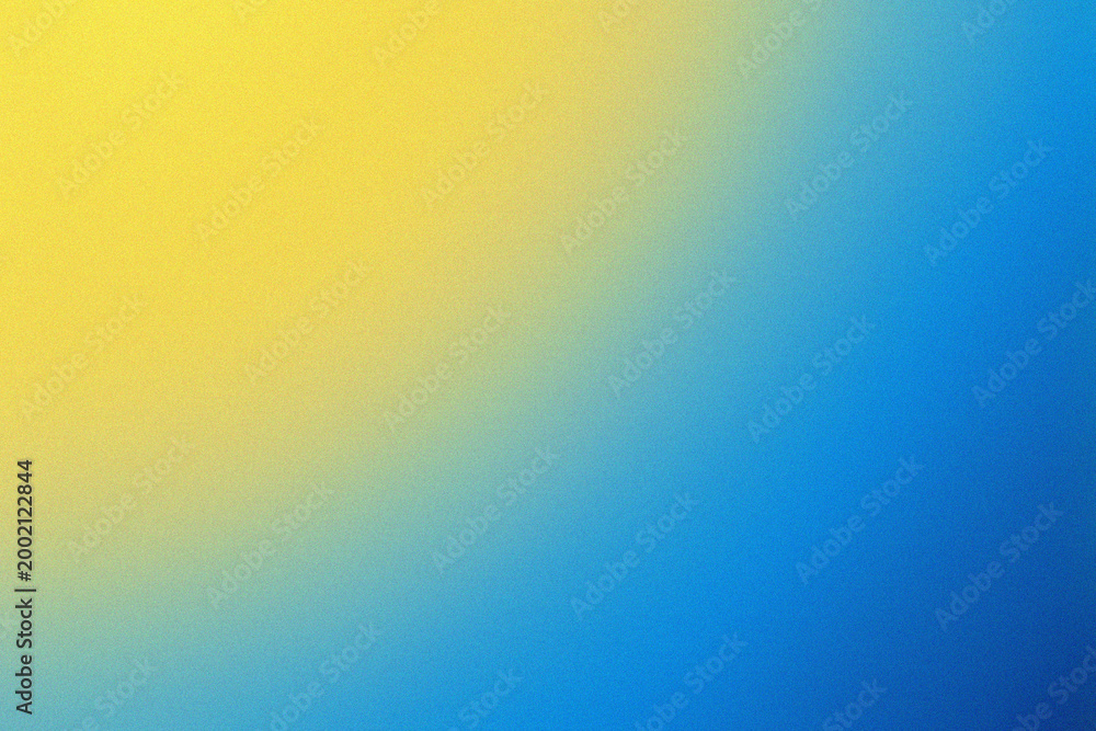 Fototapeta premium Smooth yellow transitions to a deep blue with fine grain.