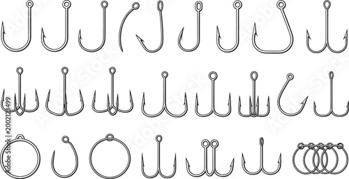 Assortment of Fishing Hooks and Rings