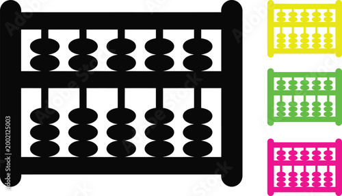 Traditional abacus and its variants in different colors