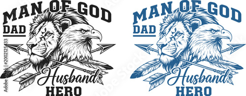 Proud dad man of god husband hero eagle design t shirt for loving fathers