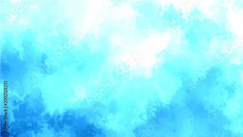 Vector Abstract Ethereal blue sky background, reminiscent watercolor painting capturing tranquility and calm, suitable versatile designs.