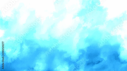 Quadro em tela Vector Abstract watercolor washes of ethereal blue hues evokes sense of serenity, fluidity tranquility