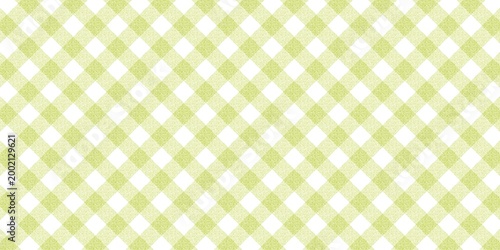 Canvastavla Textured diagonal lime green gingham checkered pattern, a seamless fabric background with a rustic tilted check for packaging design
