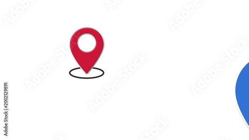 Map Pin Animation with Destination Path and White and Black Background Variations