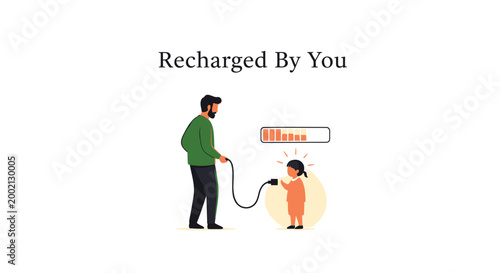 Rechargeable battery, power source, eco friendly, sustainable energy, vector illustration