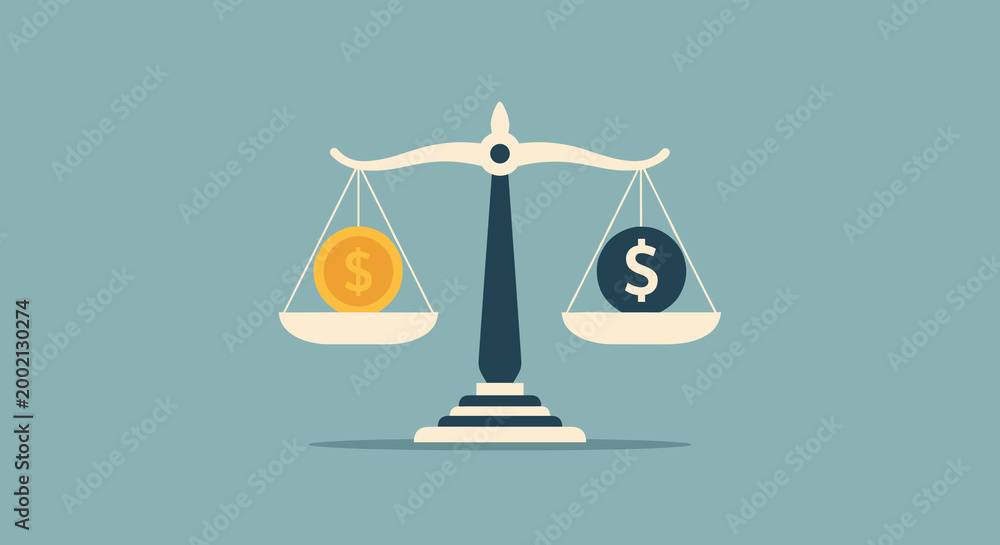 Εκτύπωση καμβά Flat minimalist illustration of stablecoin concept, crypto bitcoin