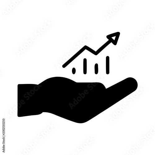 Growth strategy outline icon vector, isolated on transparent background, business concept.