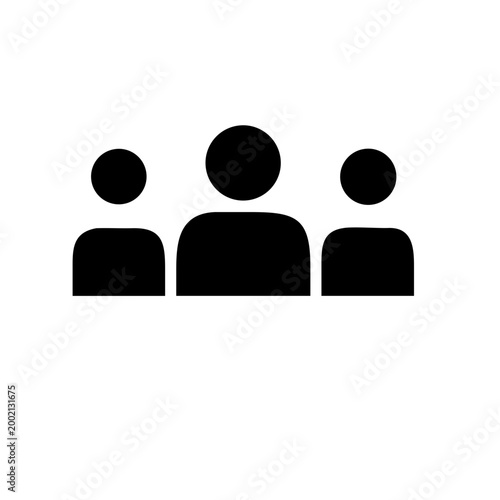 People attending a meeting or presentation, calendar line icon, flat vector illustration.