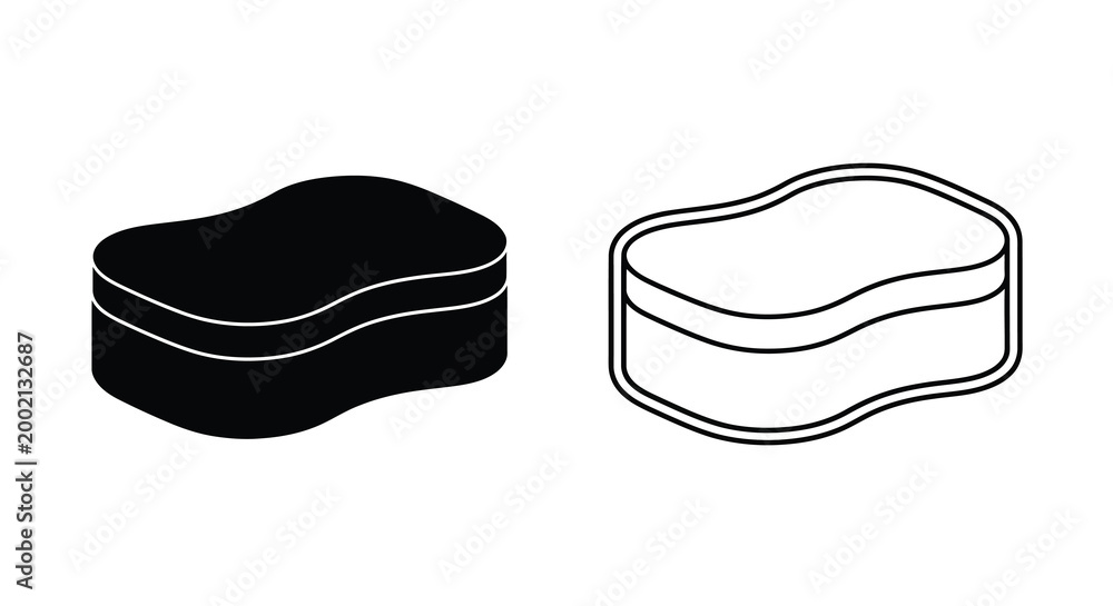 Obraz premium Bento box silhouette black and white line art silhouette