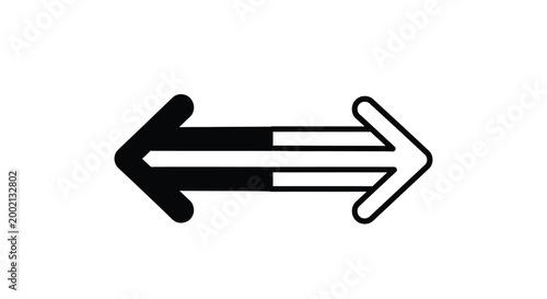 Two way arrow icon black and white silhouette