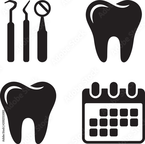 dental hygiene set with toothbrush toothpaste and calendar vector illustration