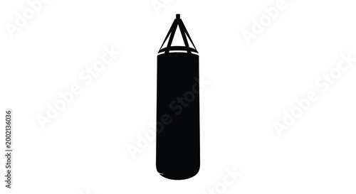 boxing bag silhouette on white background high quality professional detailed modern