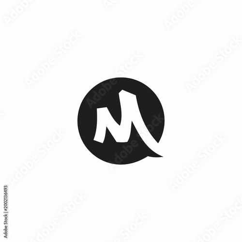 Letter M Monogram Logo Design Template, Modern Circular Initial Badge Icon for Corporate Identity, Web UI Branding, Creative Typography Symbol for Tech Startups, Professional Services. Vector Graphic