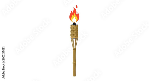 Valokuva Tiki Torch with Burning Flame.