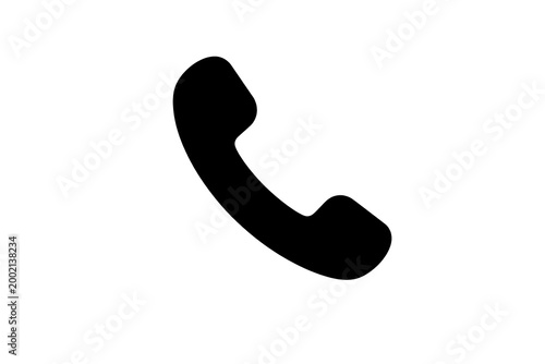 Phone Receiver Icon Black Silhouette Isolated on Transparent Background, Call Communication Telephone Symbol