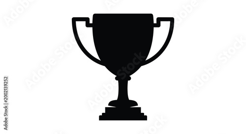 trophy cup silhouette on white background high quality professional detailed modern