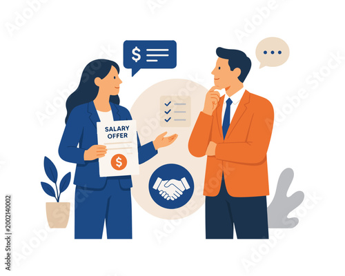 Salary Negotiation Job Offer Illustration