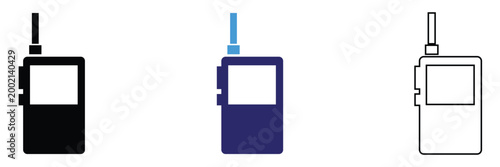 Quadro su tela Walkie Talkie Radio Icons Communication Device Set