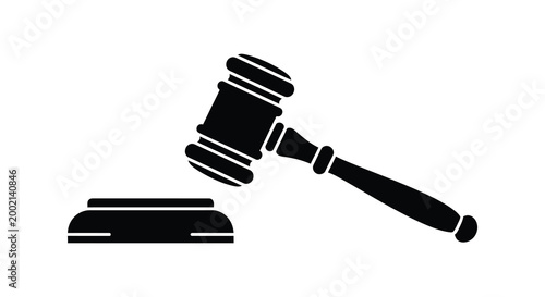 judge s gavel and sound block silhouette high quality professional detailed modern