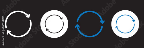 Circle arrow icon set. refresh reload arrow symbol. Recycle, Repeat reload icons set. round arrow.
