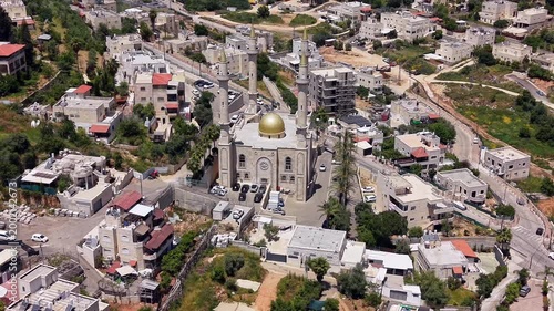 Abu Ghosh new Mosque From Above,  Israel's Coexistence Village Near Jerusalem Highway
