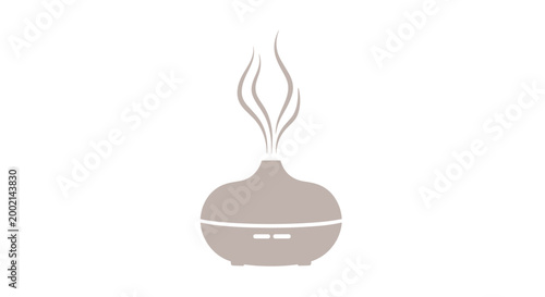 Modern aroma diffuser emitting fragrant steam, creating a calming and relaxing atmosphere for aromatherapy and wellness rituals.